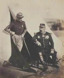 General Pierre Bosquet (1810-61) und Hauptmann Dampierre, aus einem Album mit 52 Fotografien zum Krimkrieg